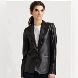 Vince Leather Suede Jacket Blazer Black NWOT